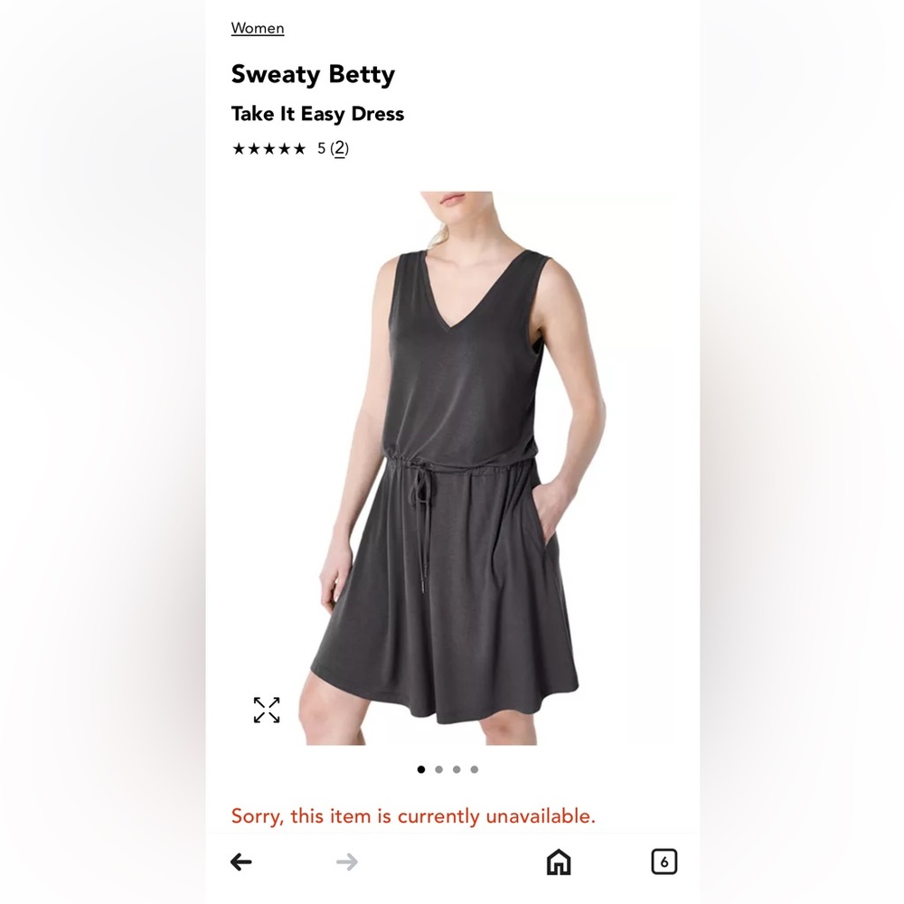 Sweaty Betty Black Take It Easy Dress